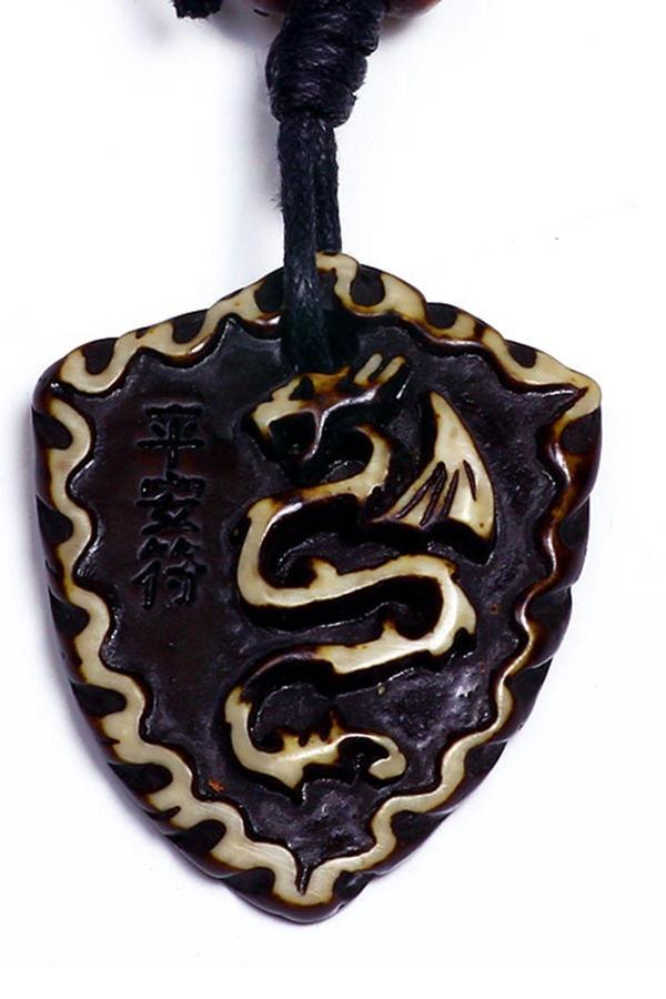 BTAK00741 K6 Chinese Dragon Ejderha Kabartma Kolye - Image 1