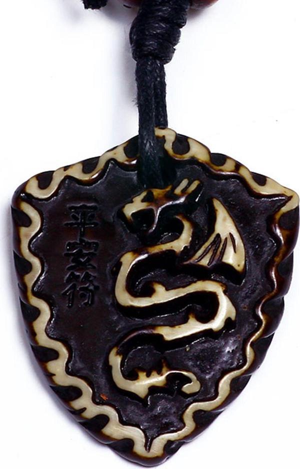 BTAK00741 K6 Chinese Dragon Ejderha Kabartma Kolye - Image 1