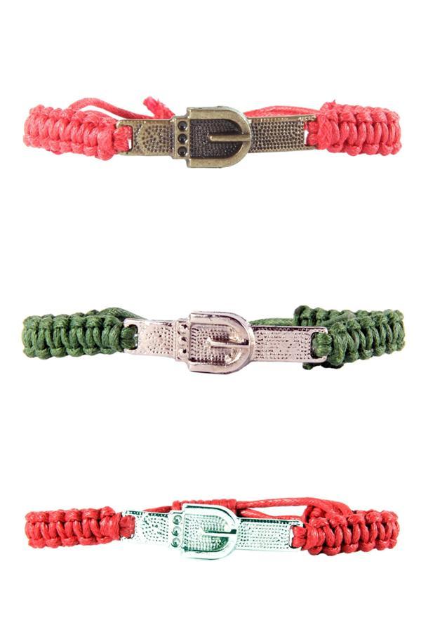 SBLK0036 Örme Paracord İp Kemer Tokası Figür Uniseks Bileklik Paketi - Image 1
