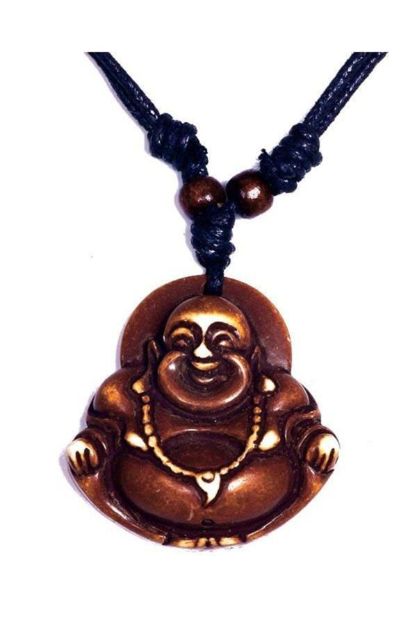 BTAK00753 K7 Buddha Ayarlanabilir İpli Meditasyon Figür Kolye - Image 1
