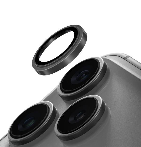İphone 16 Pro / İphone 16 Pro Max Sapphire Lens Koruyucu Optix Prime Serisi Çelik Çerçeve - Image 1
