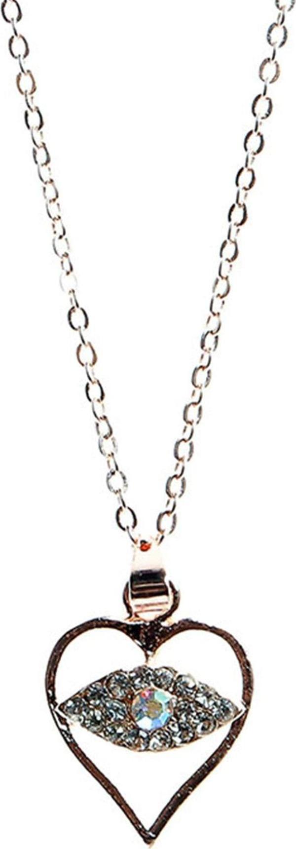 TKLY01489 Zirkon Taşlı Kalp Göz Kolye - Image 1