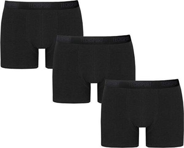 Techsport Boxer Short 3 Pack Erkek Boxer (3'lü) BX3002 Siyah - Image 1