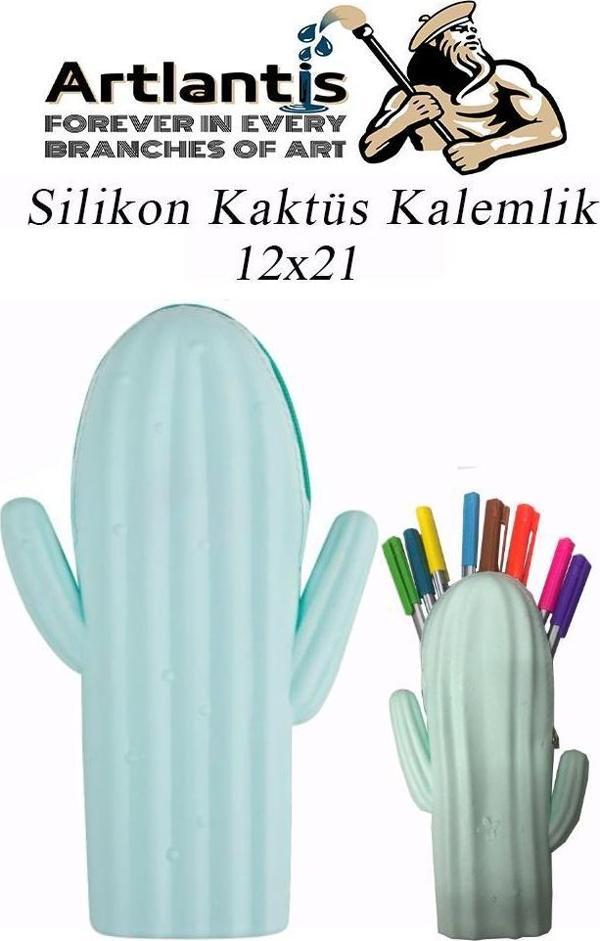 Silikon Kaktüs Kalemlik 1 Adet Silikon Kalem Kutusu Eğlenceli Sevimli Kaktüs Figürlü Hediyelik Kalemlik - Image 1