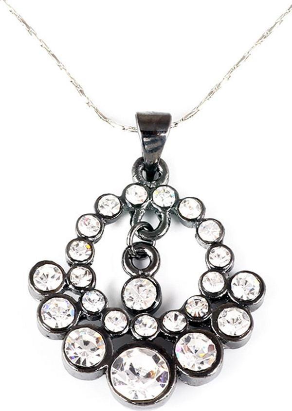 TKLY01537 Parlak Taşlı Zarif Modern Motif Kolye - Image 1