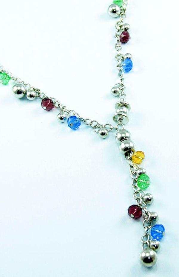 TKLY01239 Parlak Gümüş Renk Kolye - Image 1