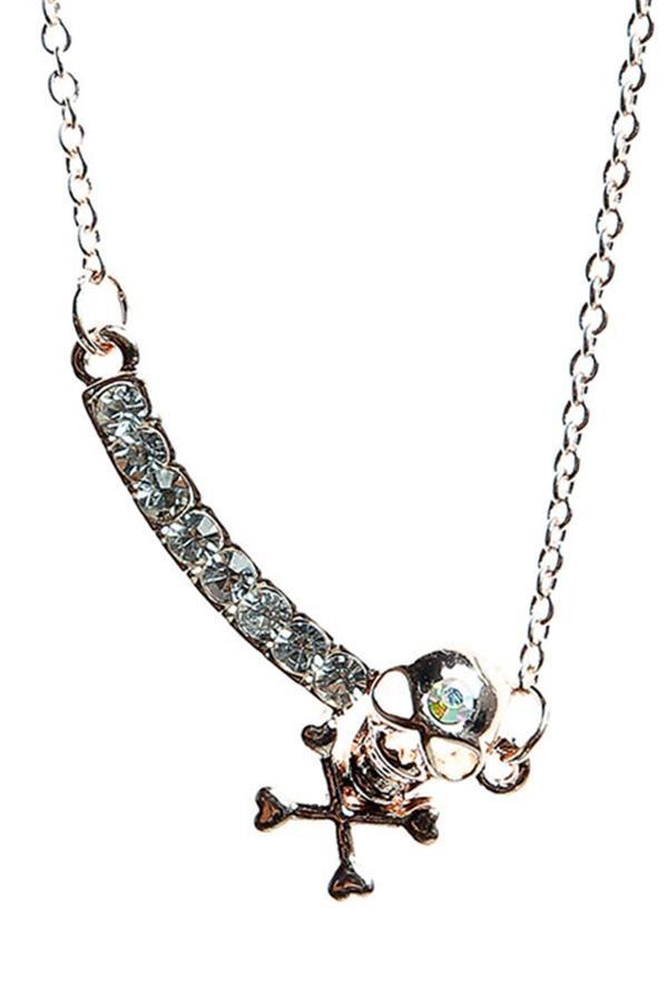 TKLY01457 Zirkon Taşlı Ölüm Simge Kolye - Image 1