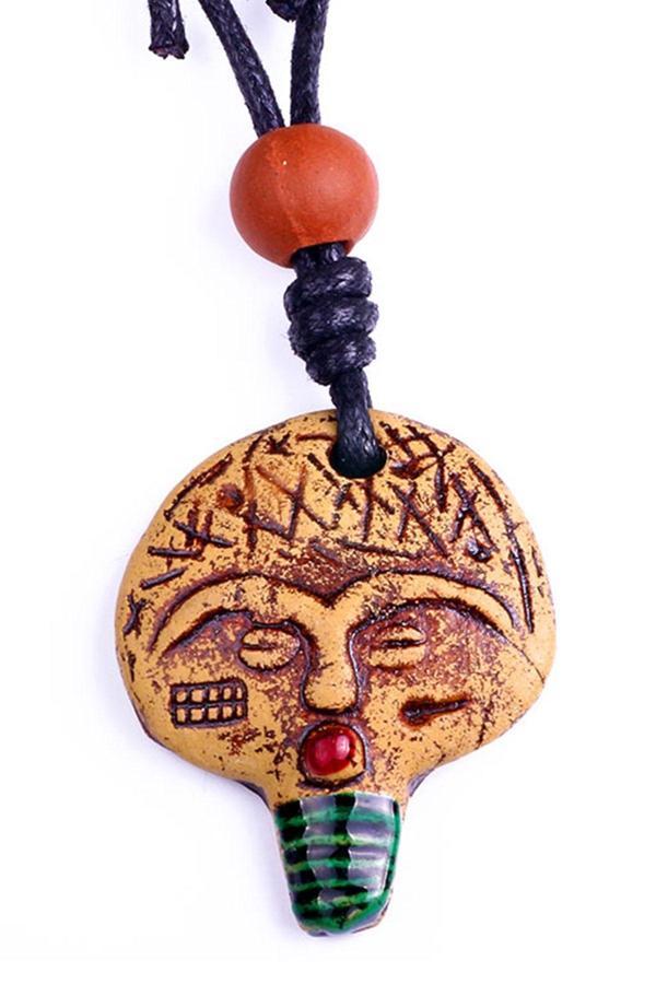 TKLY01569 Aztek Patecatl Totem Natural Kolye - Image 1