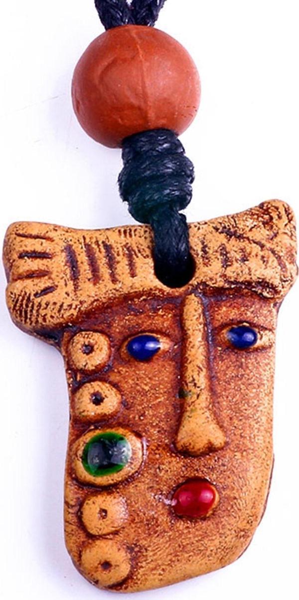 TKLY01570 Aztek Itzpapalot Totem Organki Kolye - Image 1