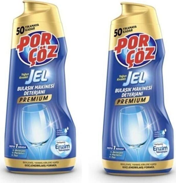 Porçöz Premıum Bulaşık Makine Deterjanı Yoğun Kıvamlı Jel 900 ml X 2 Adet - Image 1