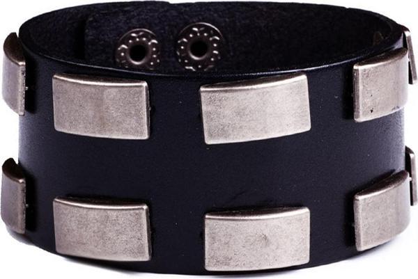 TBLK01139 Metal Wide Belt Deri Çıtçıtlı Unisex Bileklik 1101-1200 - Image 1