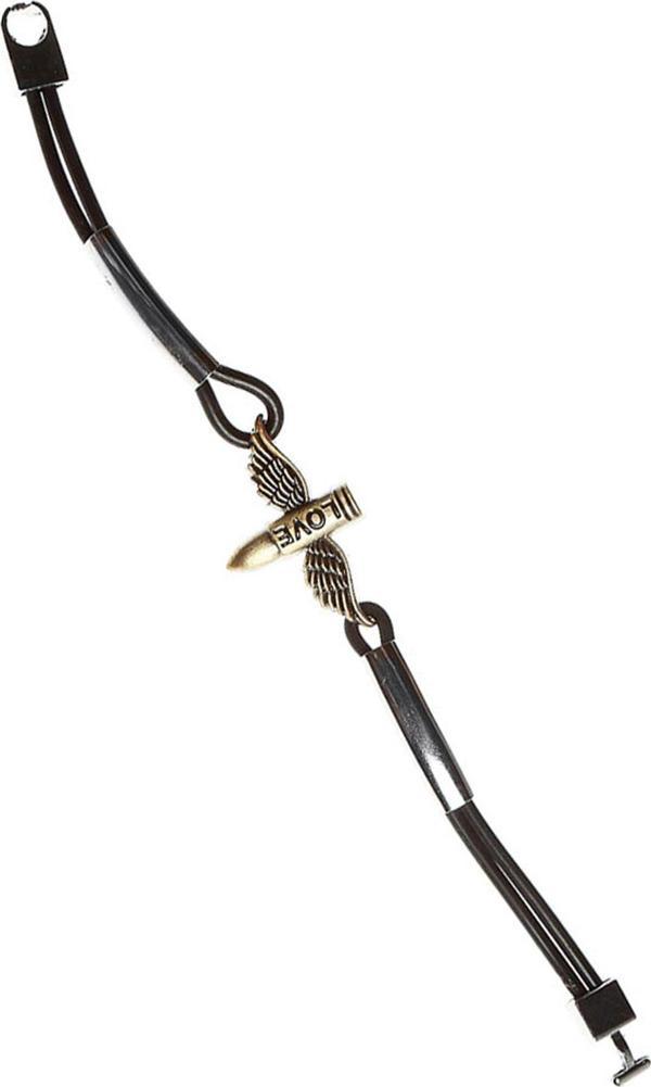 TBLK01180 Kanatlı Kurşun Unisex Bileklik 19 cm 1101-1200 - Image 1