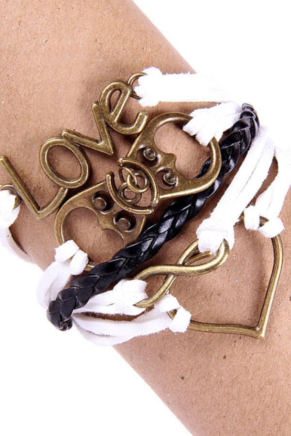 TBLK02544 Sonsuz Aşk Kalp Figürlü Salaş Unisex Bileklik 2351-2570 - Image 1