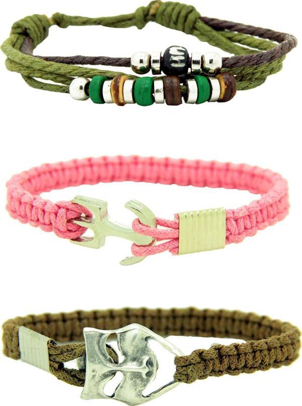 SBLK0038 Örme Paracord İp Metal Figür Uniseks Bileklik Paketi - Image 1