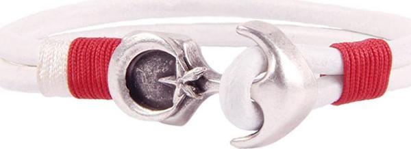 TBLK03214 Ay Yıldız Bayrak Figür Deri Unisex Bileklik 3197-3400 - Image 1
