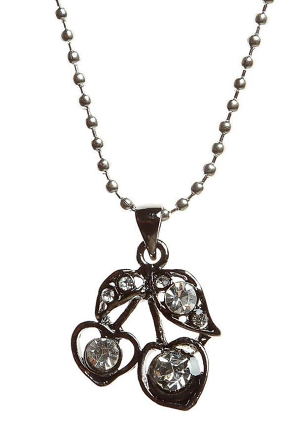 TKLY01549 Zirkon Taşlı Kiraz Figür Kolye - Image 1