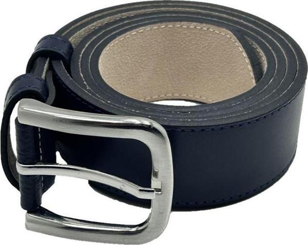 Hakiki Deri Çift Katlı Erkek Kemer Şık ve Dayanıklı Lacivert - Image 1