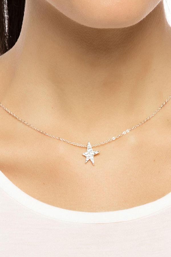 TKLY01450 Zirkon Taşlı Yıldız Altın Renkli Kolye - Image 1