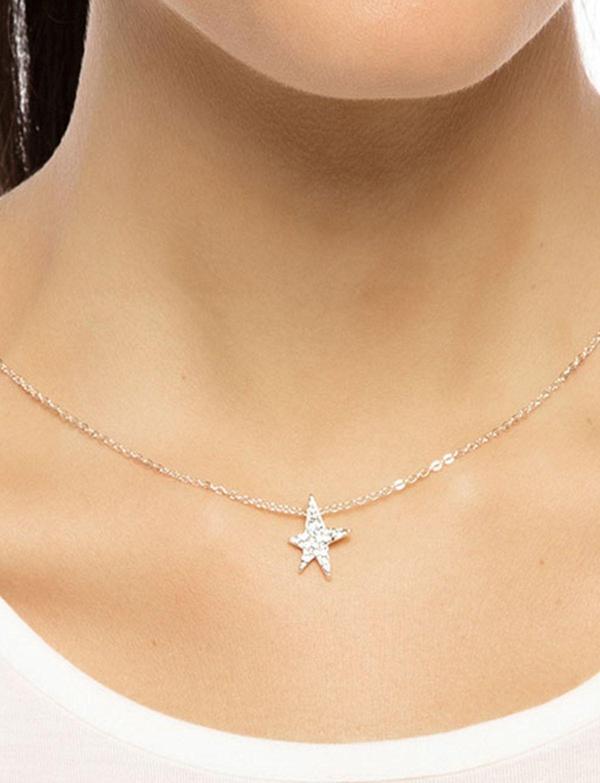 TKLY01450 Zirkon Taşlı Yıldız Altın Renkli Kolye - Image 1