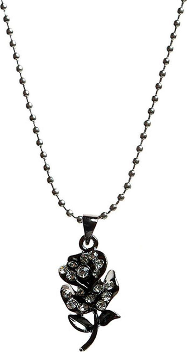 TKLY01543 Zirkon Taşlı Çiçek Kolye - Image 1