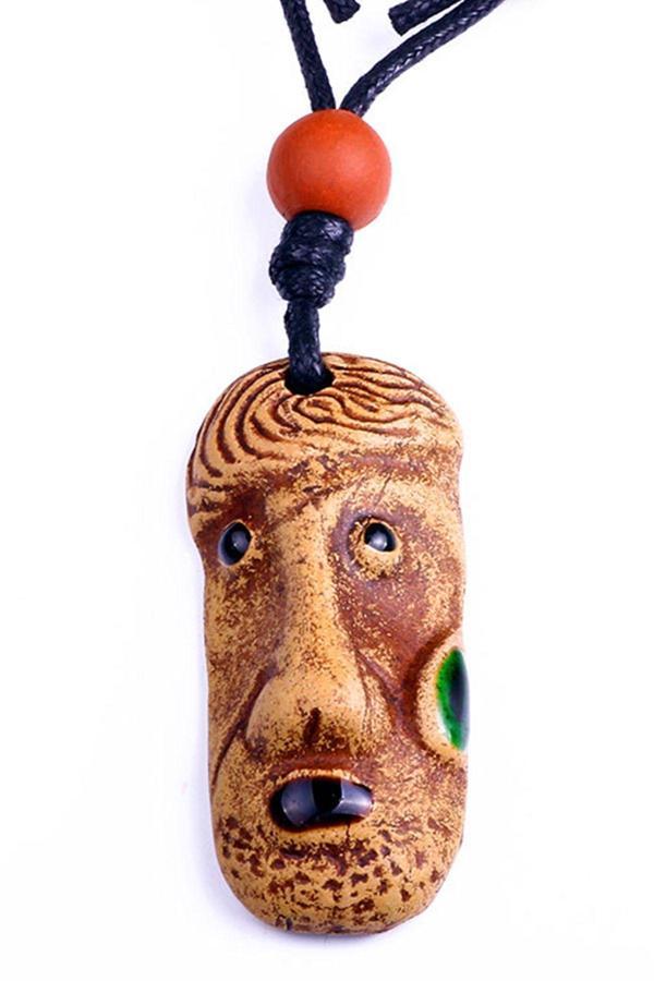 TKLY01565 Aztek Chantico Totem Natural Kolye - Image 1