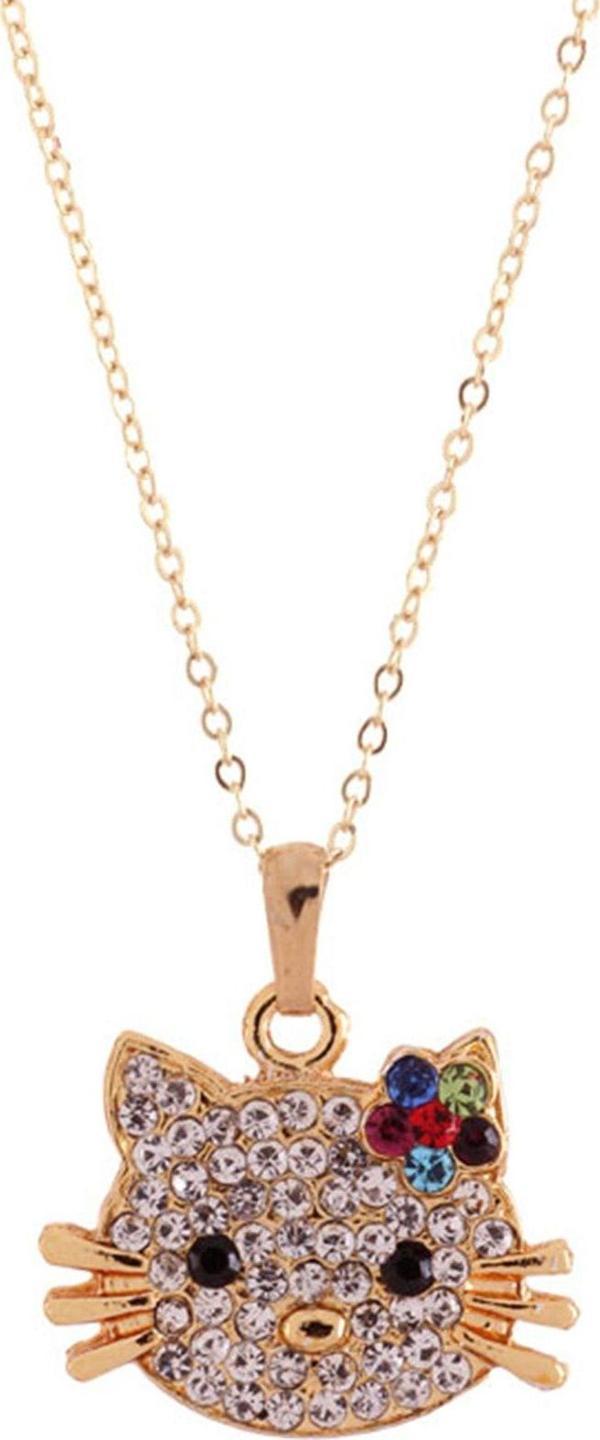 TKLY01692 Zirkon Taşlı Kedicik Kolye - Image 1