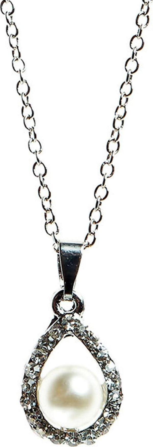 TKLY01518 Zirkon ve İnci Damla Kolye - Image 1