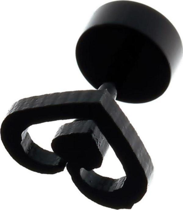 TKPE00789 316 L Çelik Kalp Figür Vidalı Küpe K8 - Image 1