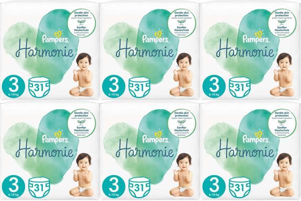 Prima Pampers Harmonie Bebek Bezi Beden:3 (6-10KG) Midi 186 Adet Ekstra Ultra Fırsat Pk - Image 1