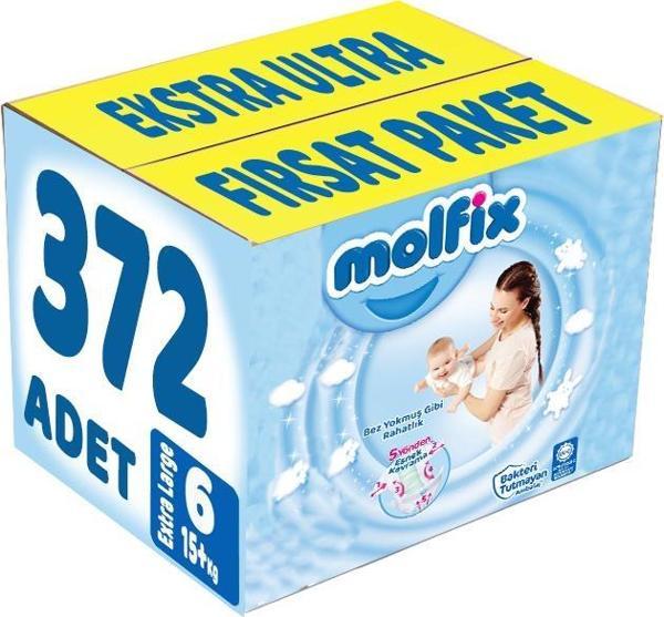 Molfix Bebek Bezi Beden:6 (15+Kg) Extra Large 372 Adet Ekstra Ultra Fırsat Pk - Image 1