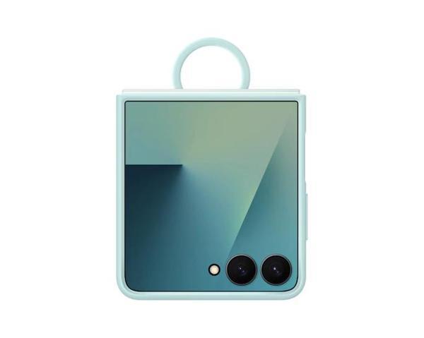 Samsung Galaxy Z Flip 7 Yüzüklü Silikon Telefon Kılıfı Mint - Image 1