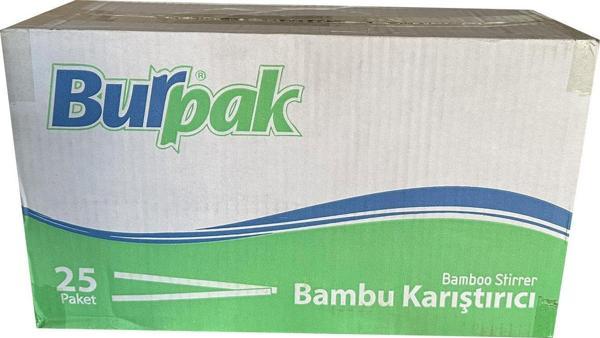 Burpak Tahta Ahşap Bambu Çay Kahve Karıştırıcı Çubuk Kaşık - 11 Cm. - 400 Adetlik 25 Paket - Image 1
