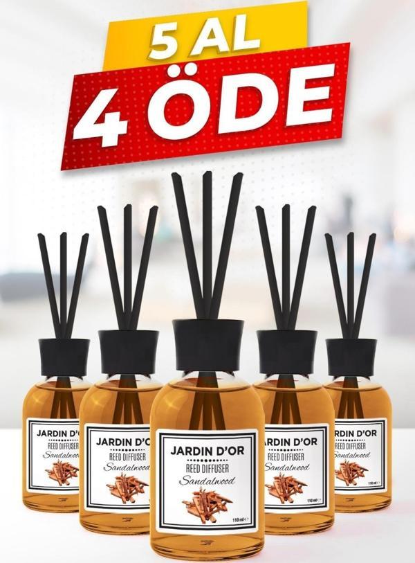 5 AL 4 ÖDE SANDAL AĞACI ÇUBUKLU ODA KOKUSU 50 ML / SANDALWOOD REED DIFFUSER 50 ML - Image 1
