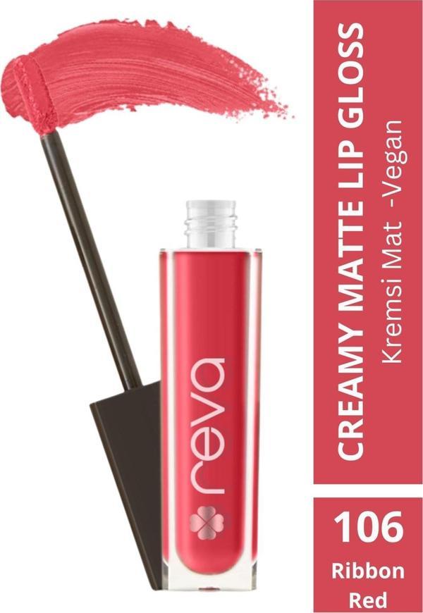 Creamy Matte Lip Ribbon Red - Mat Krem Dudak Parlatıcısı - No: 106 - Vegan & Temiz Içerik - Image 1