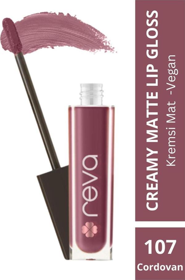 Creamy Matte Lip Gloss Cordovan - Mat Krem Dudak Parlatıcısı - No: 107 - Vegan & Temiz Içerik - Image 1