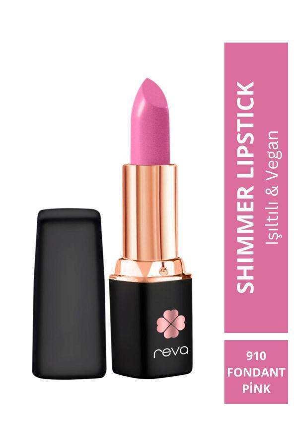 Shimmer Lipstick Fondant Pink - Işıltı Ruj - 4 gr - No: 910 - Vegan & Temiz İçerik - Image 1