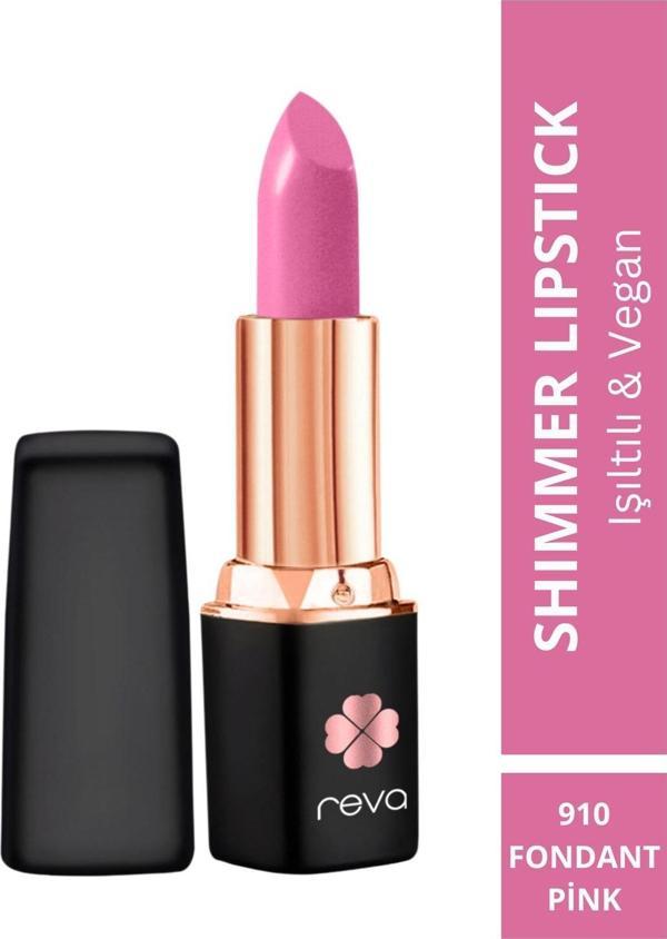 Shimmer Lipstick Fondant Pink - Işıltı Ruj - 4 gr - No: 910 - Vegan & Temiz İçerik - Image 1