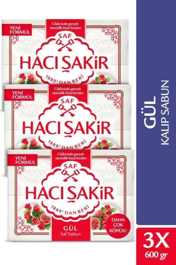 Hacı Şakir Gül Saf Kalıp Sabun 4x150 gr x 3 Adet - Image 1
