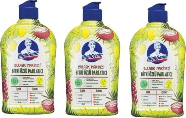Highgenic Bitki Özlü Bulaşık Makinesi Parlatıcı 500 Gr X 3 Paket - Image 1