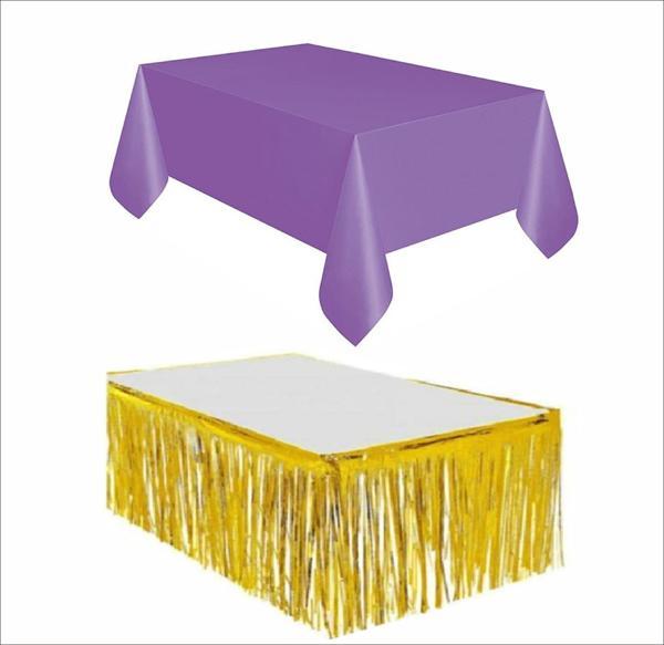 Mor Masa Örtüsü, Gold Masa Eteği - Image 1