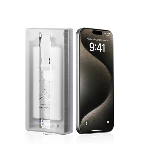 Apple iPhone 13 Zore 3D Oliv HD Temperli Cam Ekran Koruyucu + Kolay Uygulama Aparatı - Image 1