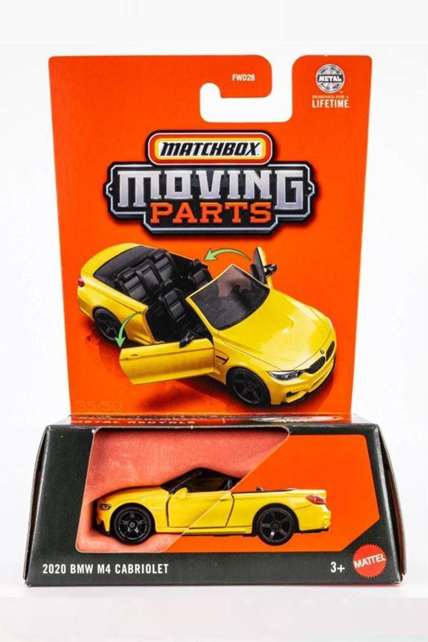 Matchbox Moving Parts - 2020 BMW M4 Cabriolet  - Dakar Yellow (1/64) - Image 1