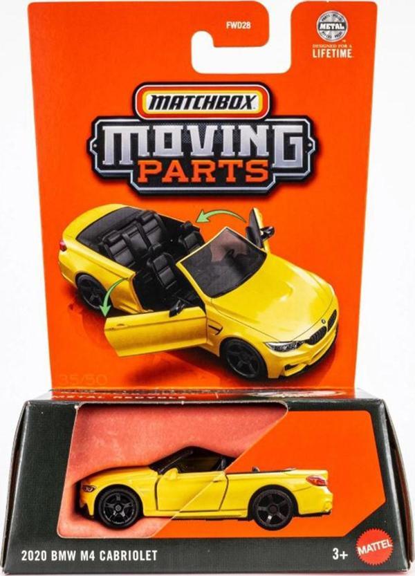 Matchbox Moving Parts - 2020 BMW M4 Cabriolet  - Dakar Yellow (1/64) - Image 1
