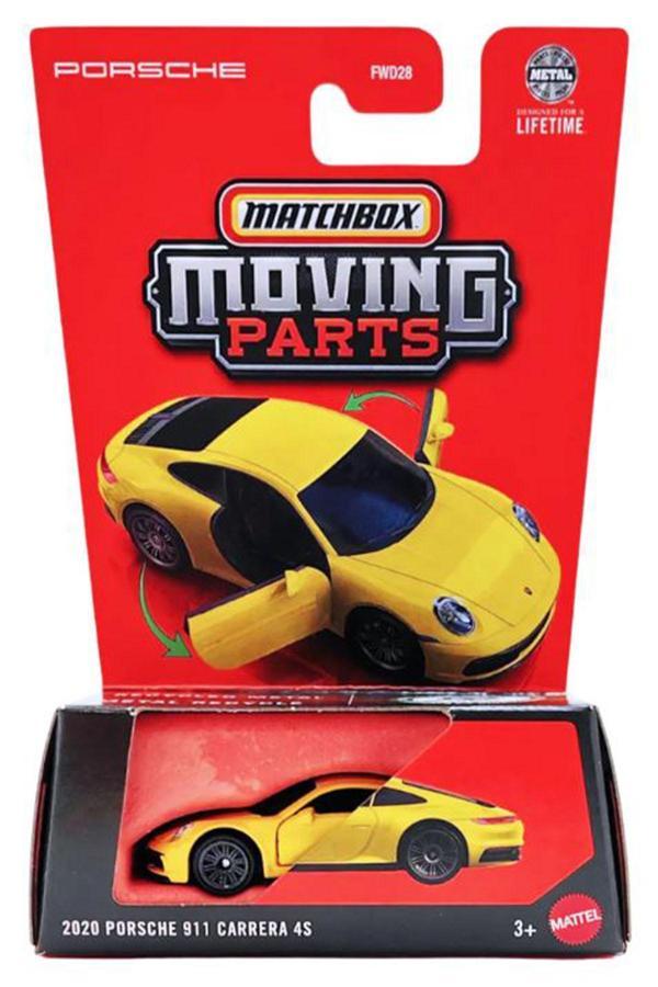 Matchbox Moving Parts - 2020 Porsche 911 Carrera 4S - Sarı (1/64) - Image 1
