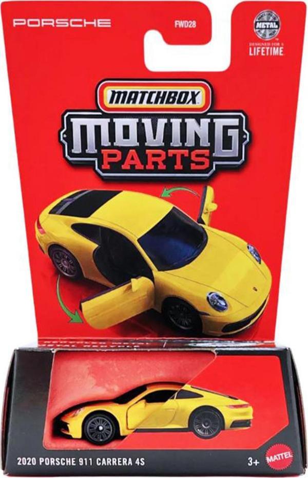 Matchbox Moving Parts - 2020 Porsche 911 Carrera 4S - Sarı (1/64) - Image 1