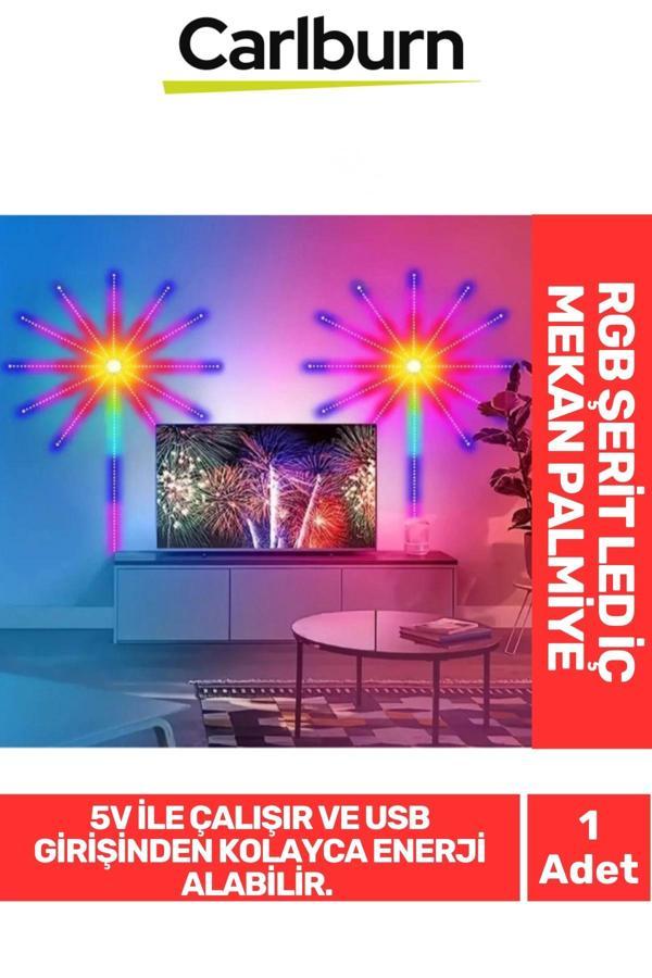 Özel Üretim IP20 Koruma 5V Usb Giriş Yapıştırılabilen RGB Şerit LED İç Mekan Palmiye Aydınlatma - Image 1