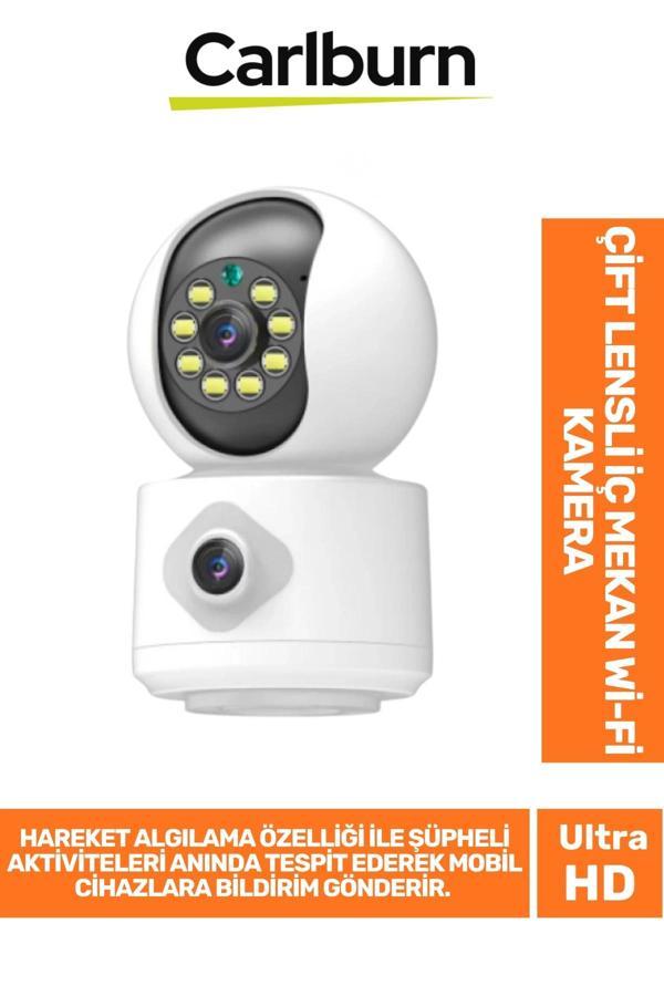 Hareket Algılama Özellikli Çift Yönlü Ses Bulut Depolama 2 MP+2 MP Çift Lensli İç Mekan Wi-Fi Kamera - Image 1