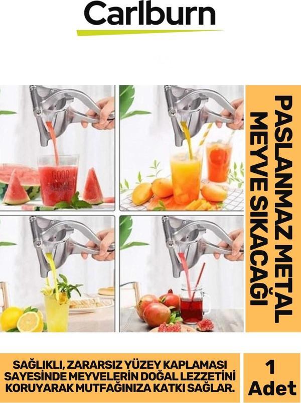 Özel Üretim Zararsız Yüzey Kaplamalı Portakal Limon Nar Paslanmaz Metal Meyve Sıkacağı El Presi - Image 1