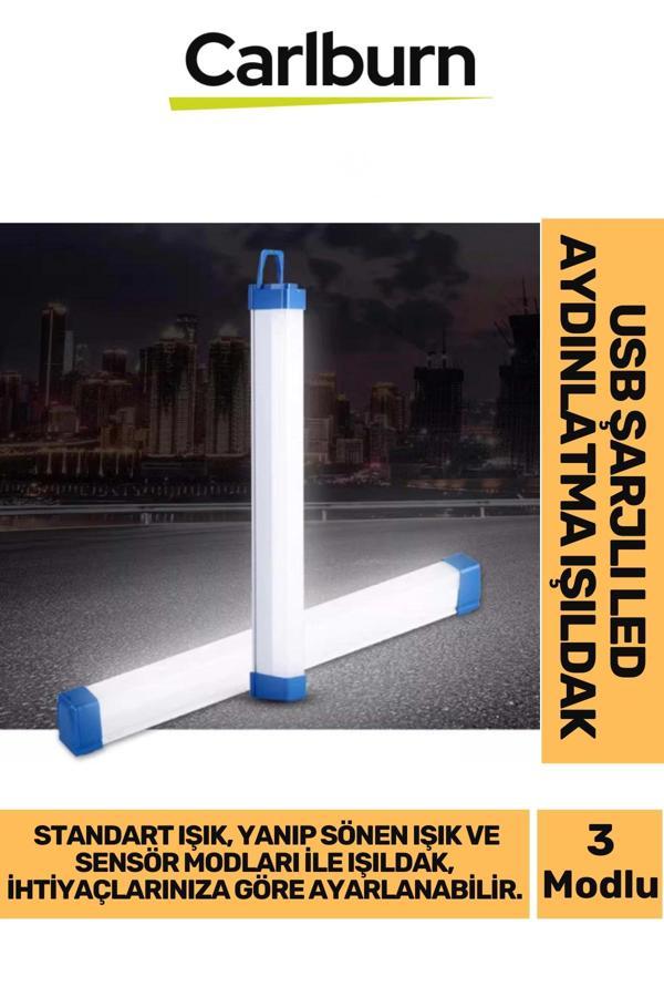 60000 Saat Ömür Mıknatıslı 120° Sensör Algılama USB Şarjlı LED Aydınlatma Işıldak 3 Farklı Işık Modu - Image 1