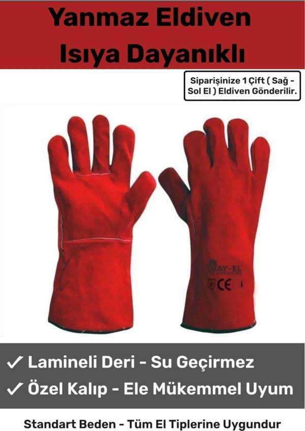 Premium Ürün Kaynak Yangın İçin Yanmaz Su Geçirmez Isıya Dayanıklı Eldiven Çok Amaçlı Deri Eldiven - Image 1